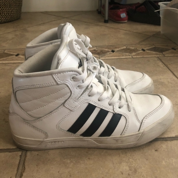 adidas Shoes - Retro Adidas White and Black High-Top Sneakers